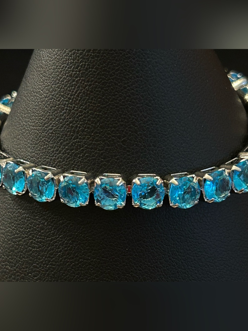 Sparkling Bright Blue 💎 Crystal Tennis Link 7” Inch Bracelet